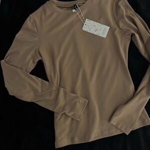 Brown Long Sleeve Women's Top